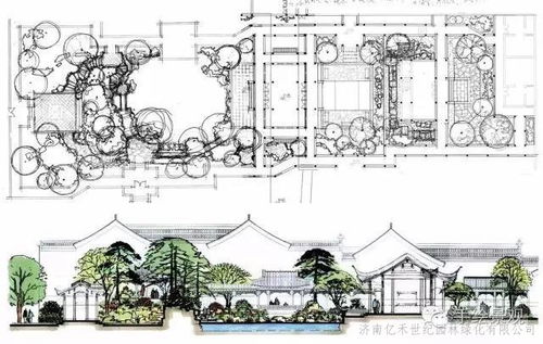 园林景观设计效果图手绘 园林景观设计效果图手绘图片简单 